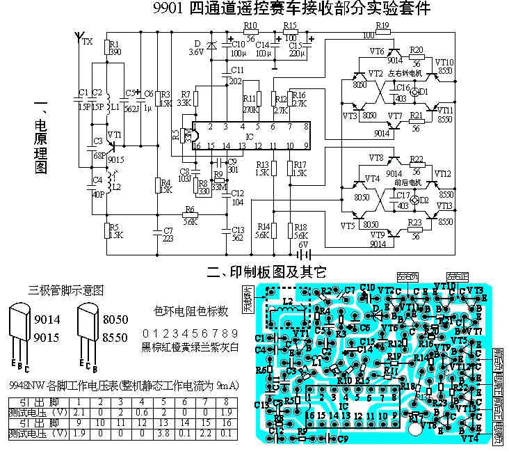 [转帖]遥控玩具赛车的电路